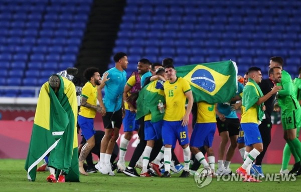 브라질, 올림픽 남자축구 2연패[로이터=연합뉴스]