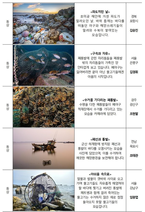 ‘어구야! 돌아와줘!’ 어구보증금제 홍보 공모전 수상작 발표